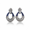 Royal Sapphire Diamond Hoop Earrings