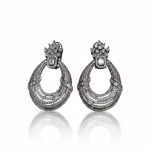 Royal Sapphire Diamond Hoop Earrings