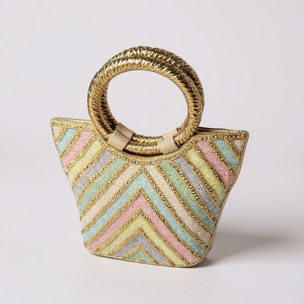 Elegant Handbag with Gold Handles