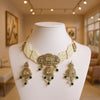 Royal Kundan Pearl Choker Set with Green Bead Drops