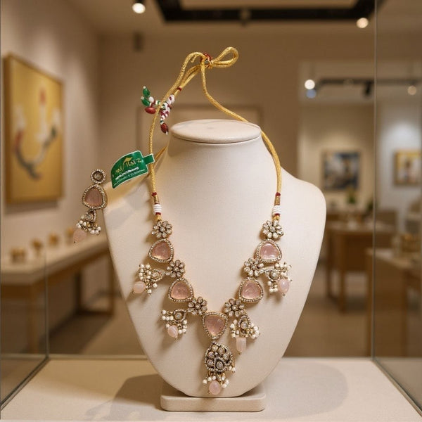 Royal Meenakari Pastel Kundan Necklace & Earrings Set