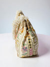 Floral Embroidered Evening Clutch with Pearl Handle