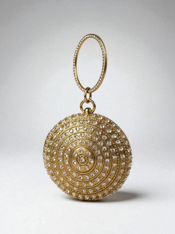 Karathauz Crystal Round Clutch
