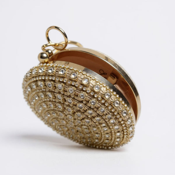 Karathauz Crystal Round Clutch