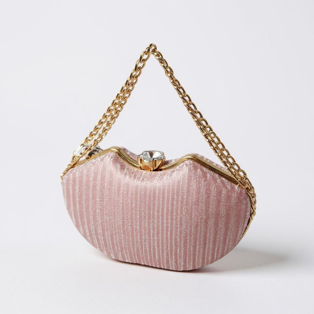 Karathauz Blush Velvet Gleam Clutch