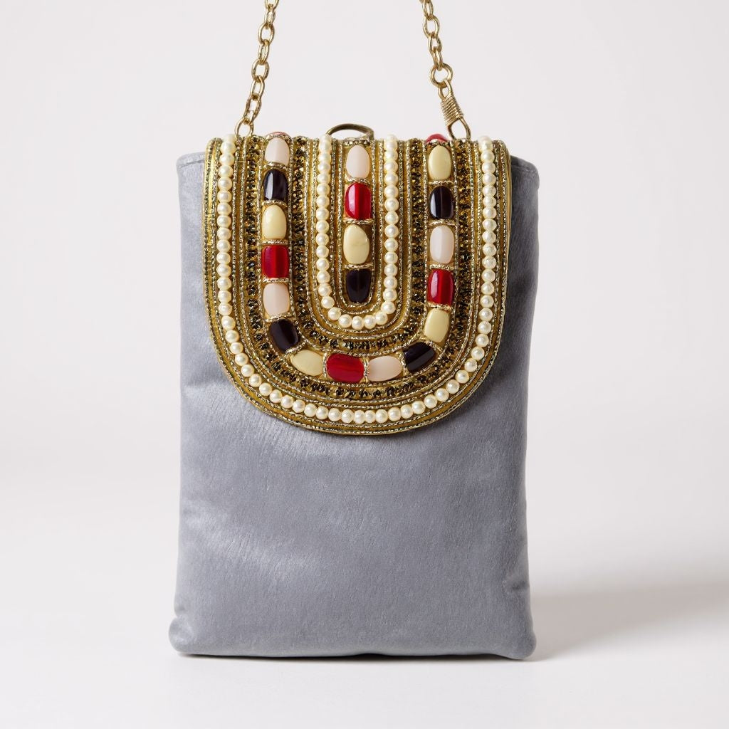 Regal Pearl Beaded Mobile Sling
