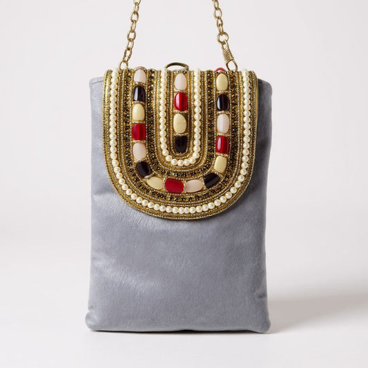 Regal Pearl Beaded Mobile Sling