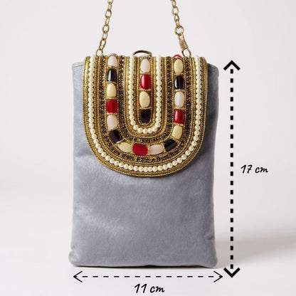 Regal Pearl Beaded Mobile Sling
