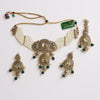 Royal Kundan Pearl Choker Set with Green Bead Drops