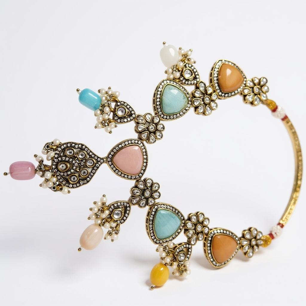 Royal Meenakari Pastel Kundan Necklace & Earrings Set