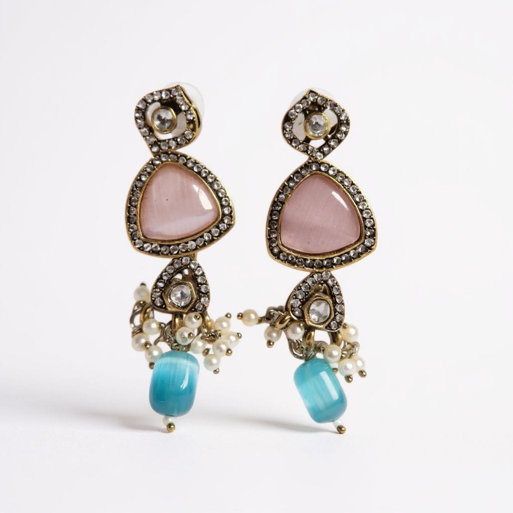 Royal Meenakari Pastel Kundan Necklace & Earrings Set